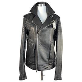 Balmain-Balmain Leather Biker Jacket-Black