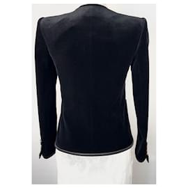 Yves Saint Laurent-Yves Saint Laurent black velvet jacket-Black