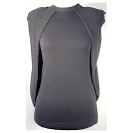 Givenchy-GIVENCHY  Cape-effect Stretch-knit Top In Black-Black