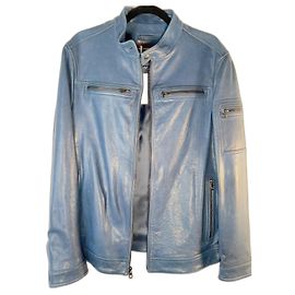 Michael Kors leather jacket Blue