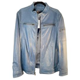Michael Kors-Michael Kors leather jacket-Blue