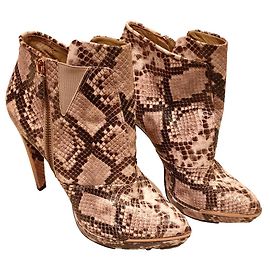 Botines Herve Leger Estampado Python Cuero 39 Impresión de pitón