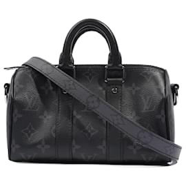 LOUIS VUITTON Keepall 50 Travel Bag Monogram Eclipse M45392 RARE - Black &  Gray