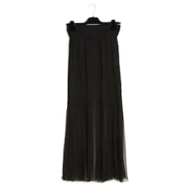 Chanel-Alta Costura Maxi gasa de seda negra FR34-Negro