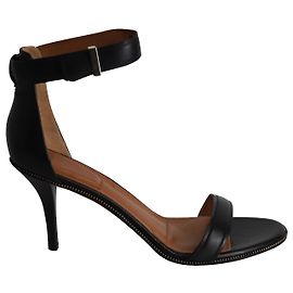 Givenchy Nadia Ankle Strap Sandals in Black Leather Black