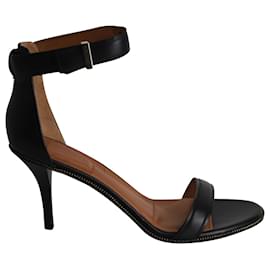 Givenchy-Givenchy Sandálias Nadia com tira no tornozelo em couro preto-Preto
