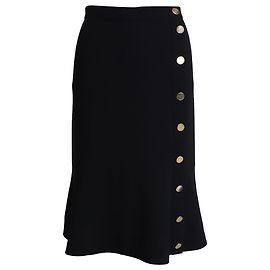 Jupe Midi Boutonnée Altuzarra en Triacétate Noir Noir