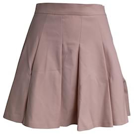 Red Valentino-Red Valentino Pleated Mini Skirt in Pastel Pink Cotton-Other