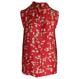 Chloé bedruckte Bluse aus roter Seide Rot