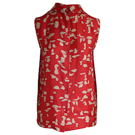 Chloé-Chloé bedruckte Bluse aus roter Seide-Rot