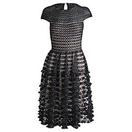 Temperley London-Temperley London Trellis-Kleid aus schwarzem Polyester-Schwarz