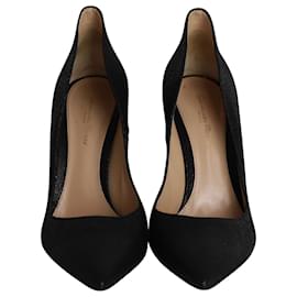 Gianvito Rossi-Zapatos de salón texturizados con punta en punta de Gianvito Rossi en cuero negro-Negro