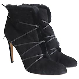 Gianvito Rossi-Gianvito Rossi Aspen Lace-up Ankle Booties in Black Suede-Black