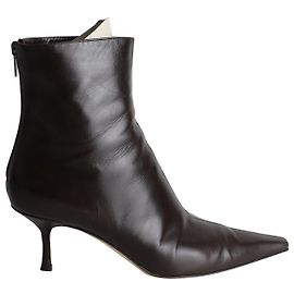 Jimmy Choo Pointed Ankle Boots in Black Leather Black