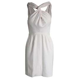 Alexander Wang-Alexander Wang Twist Front Mini Dress in White Acrylic-White