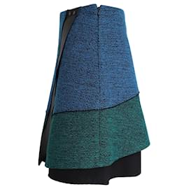 Proenza Schouler-Proenza Schouler Mini-jupe bordée de cuir en polyester multicolore-Multicolore