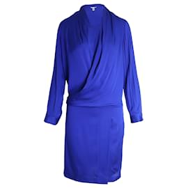 Diane Von Furstenberg-Diane Von Furstenberg Wrap Dress in Blue Silk-Blue