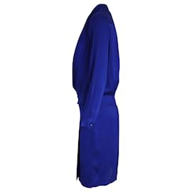 Diane Von Furstenberg-Diane Von Furstenberg Wrap Dress in Blue Silk-Blue