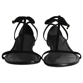 Saint Laurent-Saint Laurent Ankle Strap Sandals in Black Suede-Black