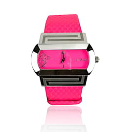 Versace-Fluo Rosa Fúcsia PSQ 99 Relógio de pulso feminino Hipódromo-Rosa