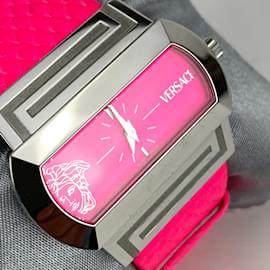 Versace-Fluo Pink Fuchsia PSQ 99 Ladies Hippodrome Wrist Watch-Pink