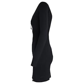 Temperley London-Temperley London Mini-robe avec insert en dentelle en soie noire-Noir