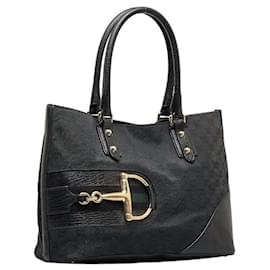 Gucci-GG Canvas Hasler Tote Bag 137385-Black