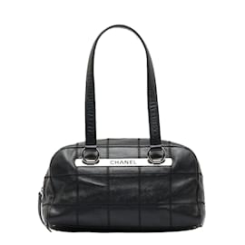 Chanel-Bolso Boston Choco Bar Caviar-Negro