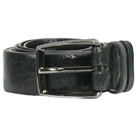 Brunello Cucinelli-Black textured patent leather belt-Other