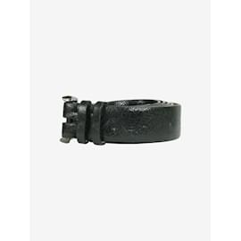 Brunello Cucinelli-Black textured patent leather belt-Other