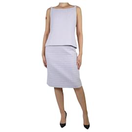 Chanel-Conjunto de falda y top camisero con acolchado de cuadros morado - talla FR 40-Púrpura