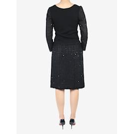 Chanel-Schwarzes, mit glitzernden Pailletten verziertes Kleid – Größe FR 38-Schwarz