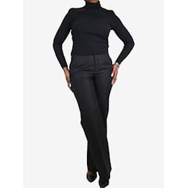 Christian Dior-Calças pretas de perna reta - tamanho UK 12-Preto