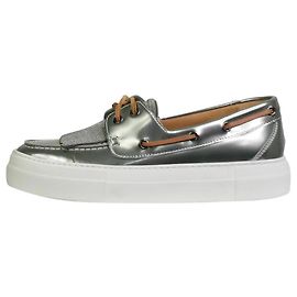 Brunello Cucinelli Scarpe da barca con frange metallizzate argento - taglia EU 37 Argento