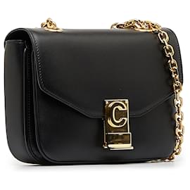 bolso bandolera celine trio en cuero granulado negro