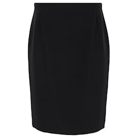 Autre Marque-Max Mara Pencil Skirt in Black Silk-Black