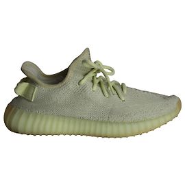 Autre Marque ADIDAS YEEZY BOOST 350 V2 Gestrickte Sneakers aus eisgelber Baumwolle Andere Gelb