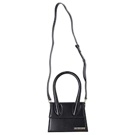 Jacquemus-Jacquemus Le Chiquito Moyen Handbag in Black Leather-Black