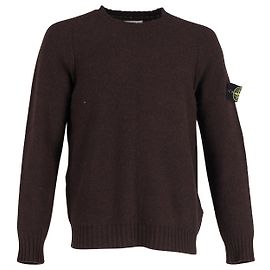 Suéter Stone Island com aplicação de logotipo em lã marrom Marrom
