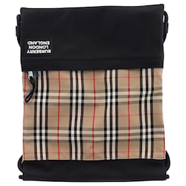 Burberry-Burberry Vintage Check Drawcord Back Pack in Beige Cotton-Other