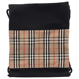 Burberry-Burberry Vintage Check Drawcord Back Pack in Beige Cotton-Other