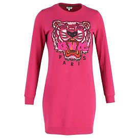 Kenzo Upperr Logo Pulloverkleid aus rosa Baumwolle Pink