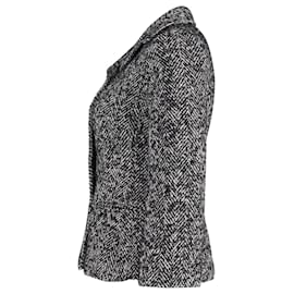 Dolce & Gabbana-Dolce & Gabbana Herringbone Blazer in Grey Laine-Grey