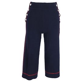 Pantaloni Maje Payo Sailor a gamba larga in cotone organico blu navy Blu Blu navy