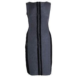 Robe fourreau sans manches Alberta Ferretti en acétate gris Gris