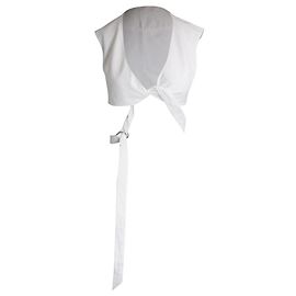 Alaïa Crossover Crop Top em Algodão Branco Branco
