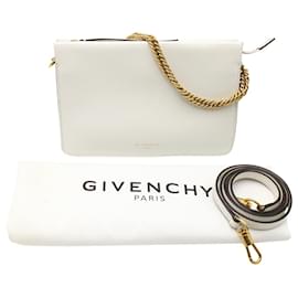 Givenchy-Cruz de Givenchy3 Bolso Bandolera en Piel Blanca-Blanco