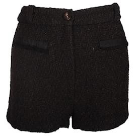 Ba&Sh-Shorts de cintura alta Ba&sh em lã preta-Preto