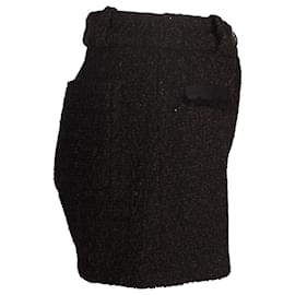 Ba&Sh-Ba&sh High-Waisted Shorts in Black Wool-Black