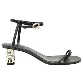 Givenchy G Cube Ankle Strap Sandals in Black Leather Black